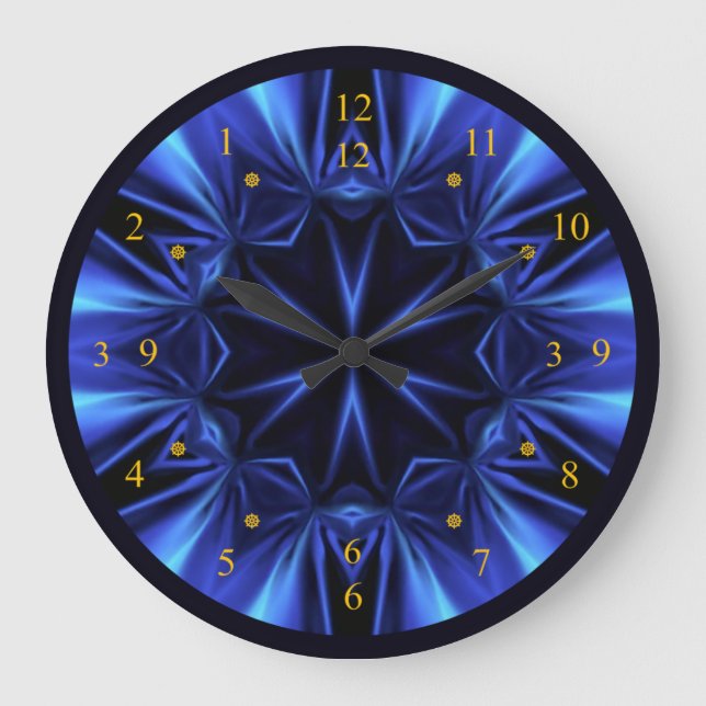 Blue Time Warp V1 ~ Time Machine ~ Große Wanduhr (Vorderseite)