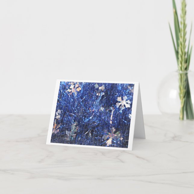 Blue Tinsel mit Scratch Overlay Feiertagskarte (Vorderseite)