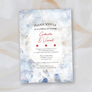 Blue Tinted Carnation Blume 4. Juli Hochzeit Einladung