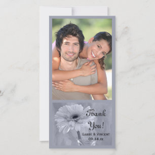 Blue Tinted Daisy Wedding Vielen Dank Dankeskarte