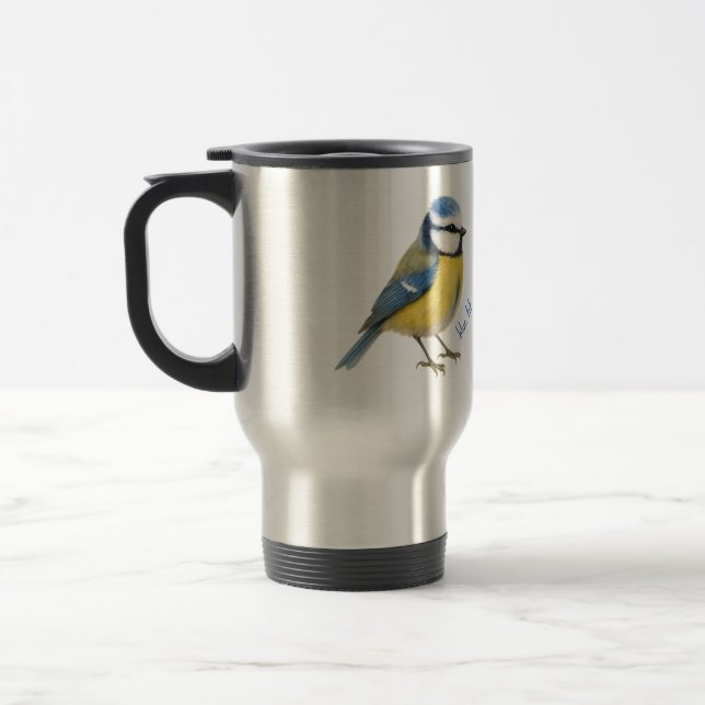 Blue Tit Bird Mug Nature Lover Gift Reisebecher (Links)