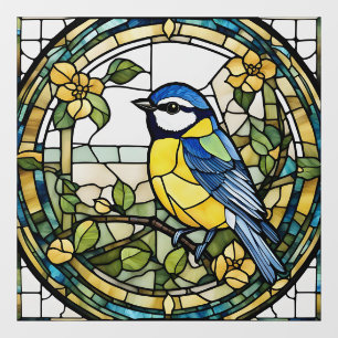 Blue Tit Imitate gesteinigt Glass Bluetit Bird Fensteraufkleber