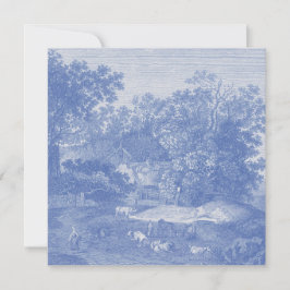 Blue Toil de Jouy French Country Shabby Elegance Einladung