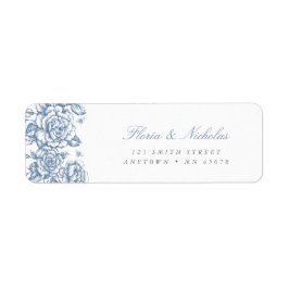 Blue Toile Address Label Französisch Chinoiserie C