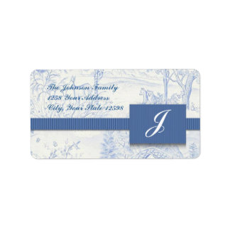 Blue Toile Address Labels Adressaufkleber