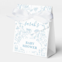 Blue Toile Bear Baby Shower Boy