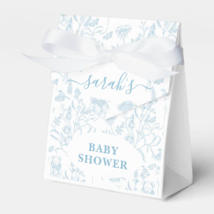 Blue Toile Bear Baby Shower Boy Geschenkschachtel
