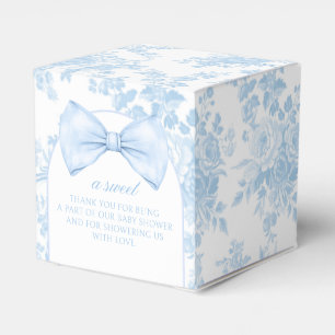 Blue Toile Bow Krawatte Baby Boy Dusche Geschenkbo Geschenkschachtel