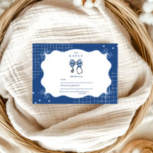 Blue Toile Bow Nurse School Grad