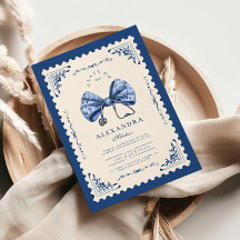Blue Toile Bow Nursing School Graduate