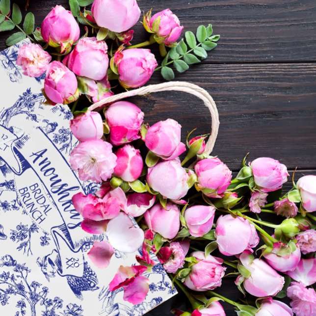 Blue Toile de Jouy Brautparty Große Geschenktüte (Von Creator hochgeladen)