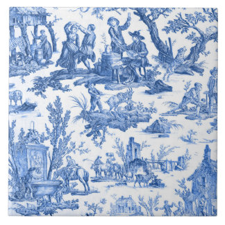 Blue Toile de Jouy Fliese