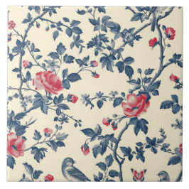 Blue Toile de Jouy Fliese