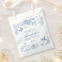 Blue Toile De Jouy Floral Taufe Dessert