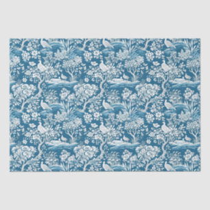 Blue Toile de Jouy inspiriert Floral Seidenpapier