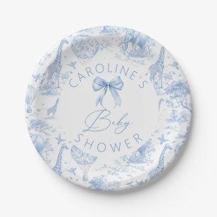 Blue Toile de Jouy Safari Baby Shooting Paper Tell Pappteller