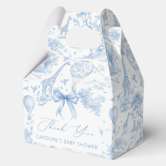 Blue Toile de Jouy Safari Boy Baby Shower Geschenkschachtel