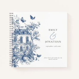Blue Toile De Jouy Wedding Guest Book Notizbuch