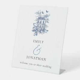 Blue Toile De Jouy Willkommen bei Wedding Sockelschild