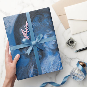 Blue Toile Lady French Geschenkpapier