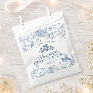 Blue Toile Pumpkin Fall Brautparty Dessert Geschenktütchen