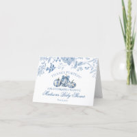 Blue Toile Pumpkin French Fall Danke Karte