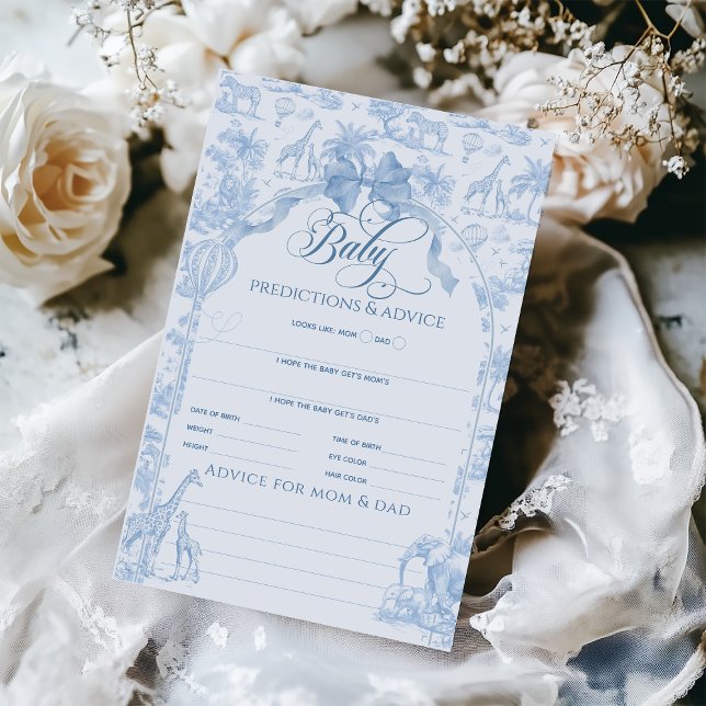 Blue Toile Safari Animal Baby Predictive Game (Von Creator hochgeladen)