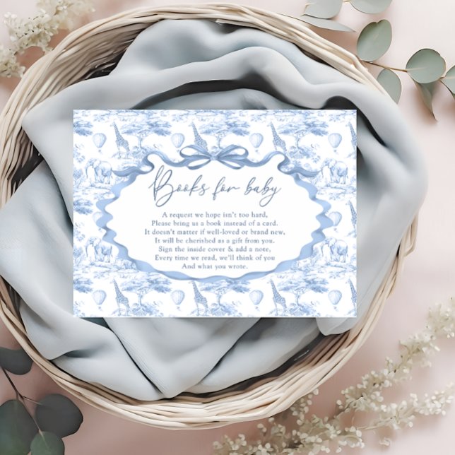 Blue Toile Safari Tierbücher für Baby Ticket Begleitkarte (Von Creator hochgeladen)