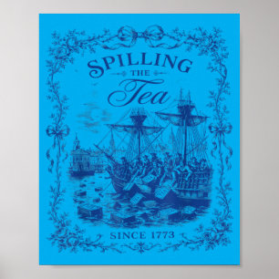 Blue Toile Tea Party plaudert aus seit 1773 Poster