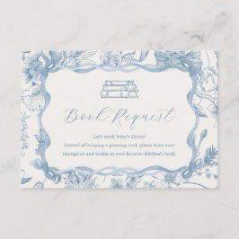 Blue Toile Teddy Bear Baby Showkarte Begleitkarte