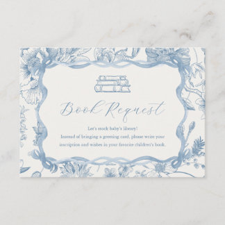 Blue Toile Teddy Bear Baby Showkarte Begleitkarte