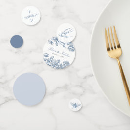 Blue Toile Wedding Table Confetti Chinoiserie Konfetti