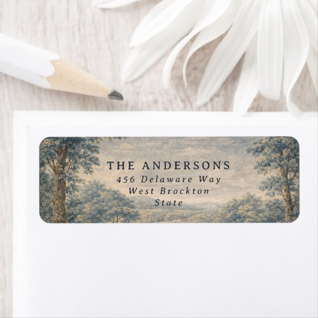 Blue Toile Wedding Vintage Tapestry elegant (Insitu)