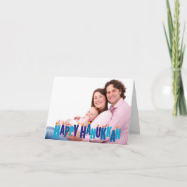 Blue Tonal Hanukkah Kerzenlicht Feiertagskarte