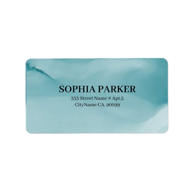 Blue Tones Alcohol Ink Adressaufkleber (Vorne)