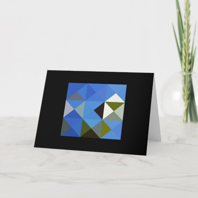 Blue Tones Quilt Square Note Card Karte (Vorderseite)