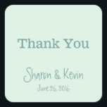 Blue Tones Wedding Vielen Dank Quadratischer Aufkleber<br><div class="desc">Stylish danke Ihnen Aufkleber in blau und hellblau! Von den Designern des FOMA-Designs für Sie zusammengestellt</div>