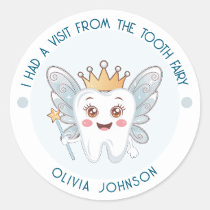 Blue Tooth Fairy Runder Aufkleber