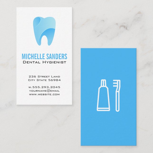 Blue Tooth Logo | Dental Visitenkarte (Vorne/Hinten)