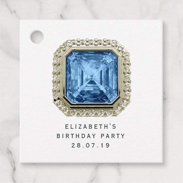 Blue Topaz Dezember Birthstone Geschenkanhänger (Vorderseite)