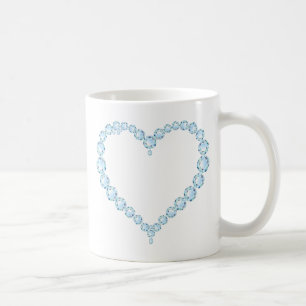 Blue Topaz Gem Herz Kaffeetasse