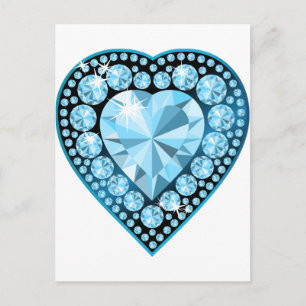 Blue Topaz Gem Herz Postkarte