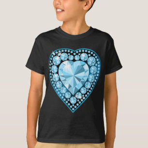 Blue Topaz Gem Herz T-Shirt
