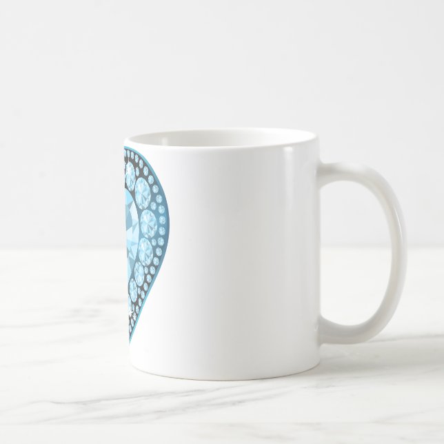 Blue Topaz Gem Herz Tasse (Rechts)
