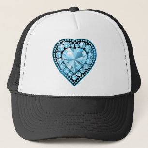 Blue Topaz Gem Herz Truckerkappe