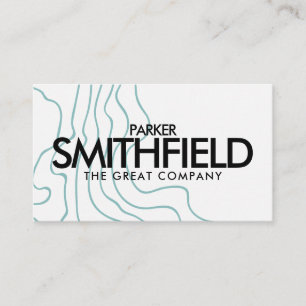 Blue Topography Pattern Business Card Visitenkarte