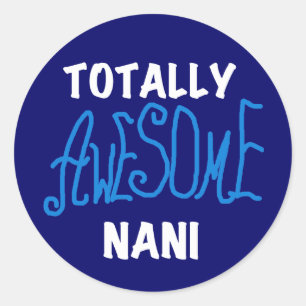Blue Total Phantastisch Nani T - Shirt und Geschen Runder Aufkleber