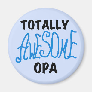 Blue Total Phantastisch Opa T - Shirt und Geschenk Magnet