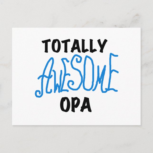 Blue Total Phantastisch Opa T - Shirt und Geschenk Postkarte (Vorderseite)