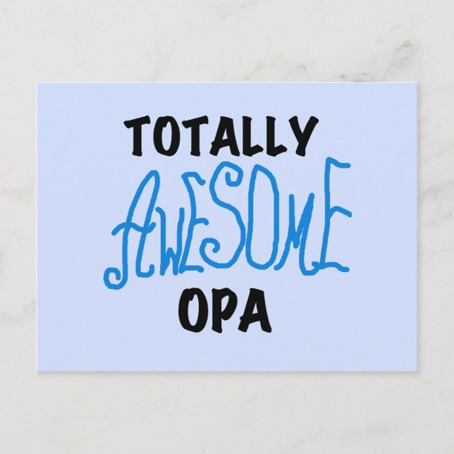 Blue Total Phantastisch Opa T - Shirt und Geschenk Postkarte (Vorderseite)